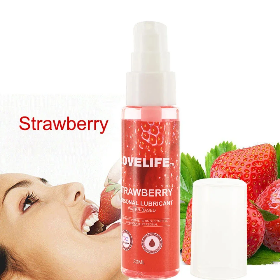 

Edible Lubricant Strawberry Flavor Water Based Sexual Lube Anal Vaginal Oral Sex Women Orgasm Exciting Gel Adult Products 30ml