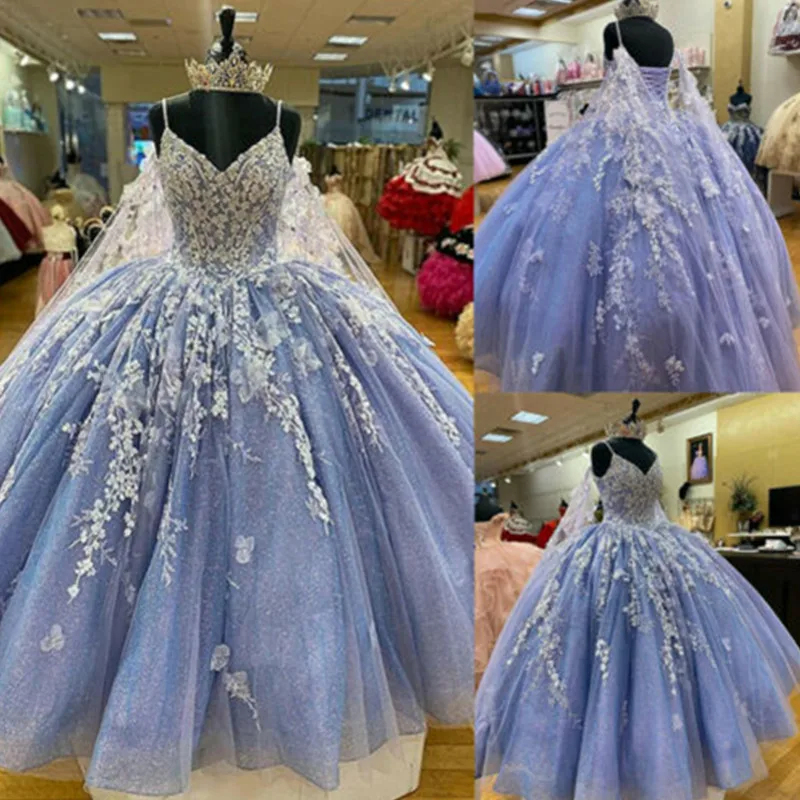 Lilac Quinceanera Dresses Spaghetti Straps Sweet 15 Ball Gown Lace Applique Bead 16 Dress vestidos
Lilac Quinceanera Dresses Spaghetti Straps Sweet 15 Ball Gown Lace Applique Bead 16 Dress vestidos