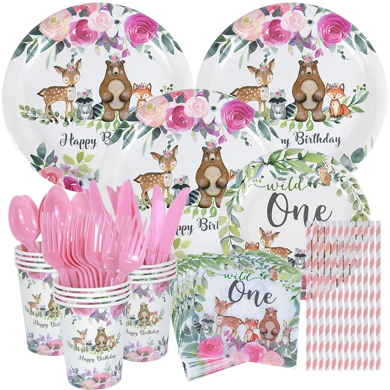 Baby Girls 1St First Birthday Party Decorations Wild One Forest Animals Theme Party Tableware Dispossable Pink Dinner Plates 8
Baby Girls 1St First Birthday Party Decorations Wild One Forest Animals Theme Party Tableware Dispossable Pink Dinner Plates 8