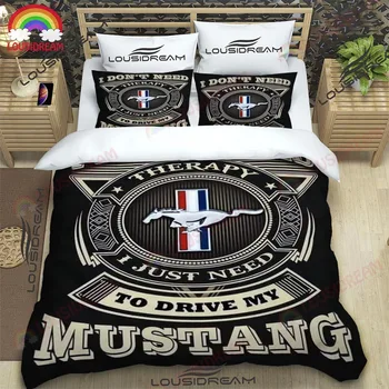 Mustang Car Logo Bedding Set Sheet Set King Twin Double Child Bedding Set Mircofiber or Polyester Duvet Cover Set