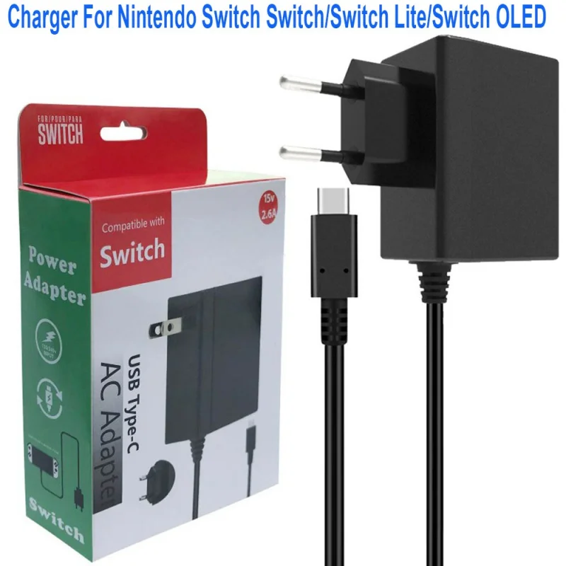 15V 2.6A Switch Charger for Nintendo Switch Power Charger Cable Adapter,Fast Charger For Nintendo Switch/Switch Lite/Switch OLED
15V 2.6A Switch Charger for Nintendo Switch Power Charger Cable Adapter,Fast Charger For Nintendo Switch/Switch Lite/Switch OLED