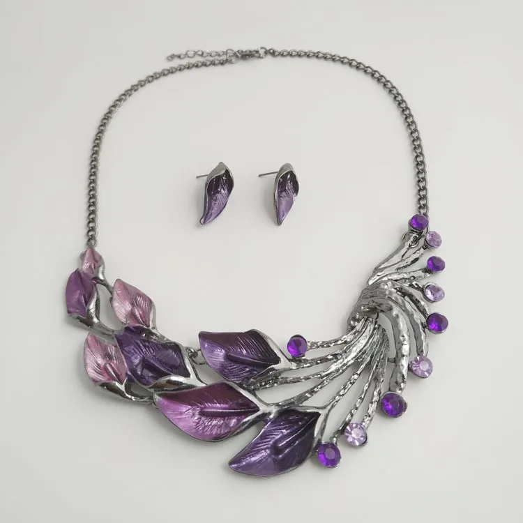Green Purple Black Leaf Necklace Earring Sets Enamel Cocktail Statement Crystal Jewelry Set Fashion Green Leaves Nickel Free 13 Mallzona Sda21482db8654580831051046ba76b86a Green Purple Black Leaf Necklace Earring Sets Enamel Cocktail Statement Crystal Jewelry Set Fashion Green Leaves Nickel Free Mallzona
