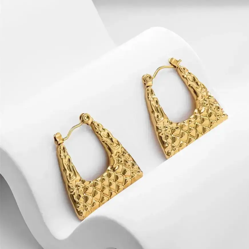 Harong Vintage Golden Color Textured Earrings for Women Stainless Steel Hoop Earrings Statement Jewelry New Trend
Harong Vintage Golden Color Textured Earrings for Women Stainless Steel Hoop Earrings Statement Jewelry New Trend