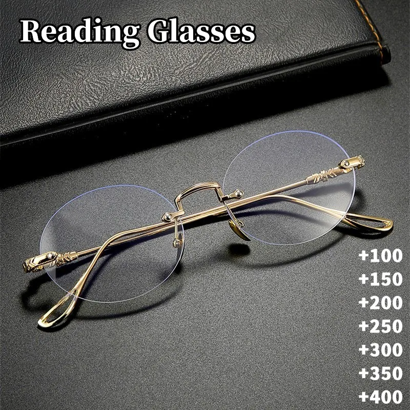 Elderly Fashion Presbyopia Glasses Rimless Folding Anti Blue Light Glasses for Men Lens Dimming Prescription Glasses +0 - +300
Elderly Fashion Presbyopia Glasses Rimless Folding Anti Blue Light Glasses for Men Lens Dimming Prescription Glasses +0 - +300
