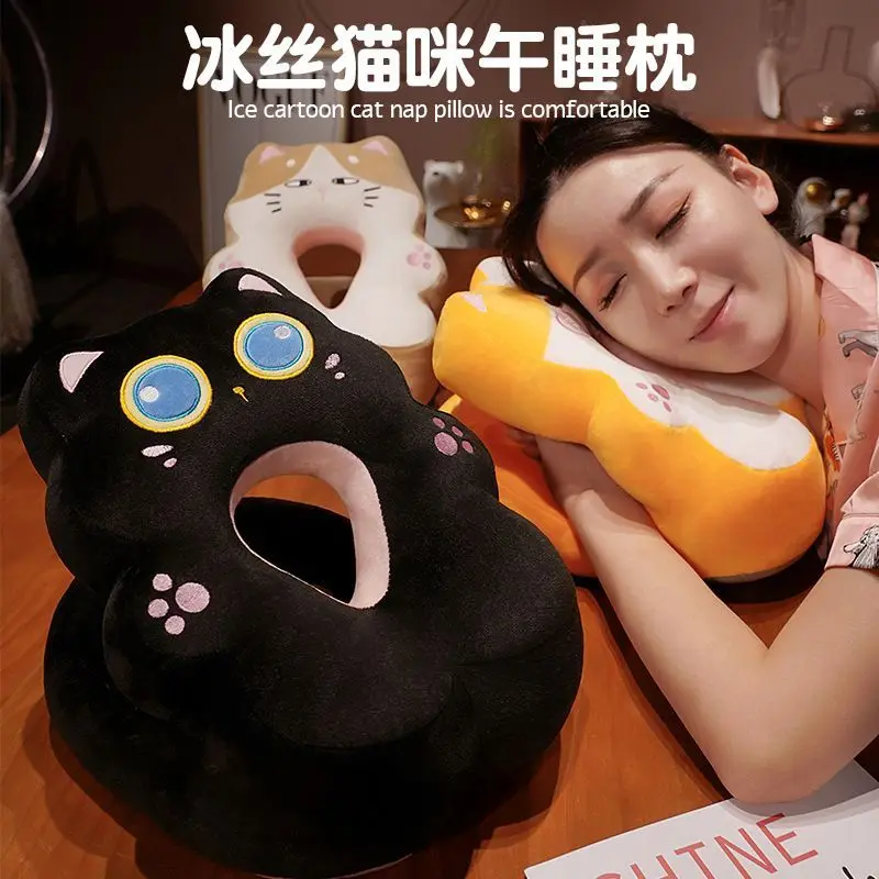 Cute Cartoon Kawaii Nap Pillow Super Cute Kitten Shape Double-sided Ice Silk Pillow Comfortable Soft Office Nap Pillow
Cute Cartoon Kawaii Nap Pillow Super Cute Kitten Shape Double-sided Ice Silk Pillow Comfortable Soft Office Nap Pillow
