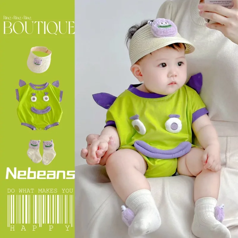 Green Clown Cute Personality 0-2 Years Old Triangle Wrap Fart Cotton Soft and Comfortable Summer Clothes for Baby Boys and Girls 
Green Clown Cute Personality 0-2 Years Old Triangle Wrap Fart Cotton Soft and Comfortable Summer Clothes for Baby Boys and Girls