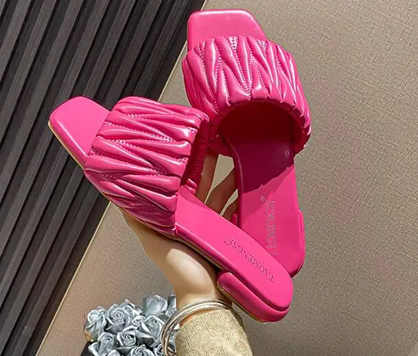 Carpaton Women Open Toe Slides Rose Pink Leather Flat Shoes Summer Beach Wearings Slippers Black
Carpaton Women Open Toe Slides Rose Pink Leather Flat Shoes Summer Beach Wearings Slippers Black