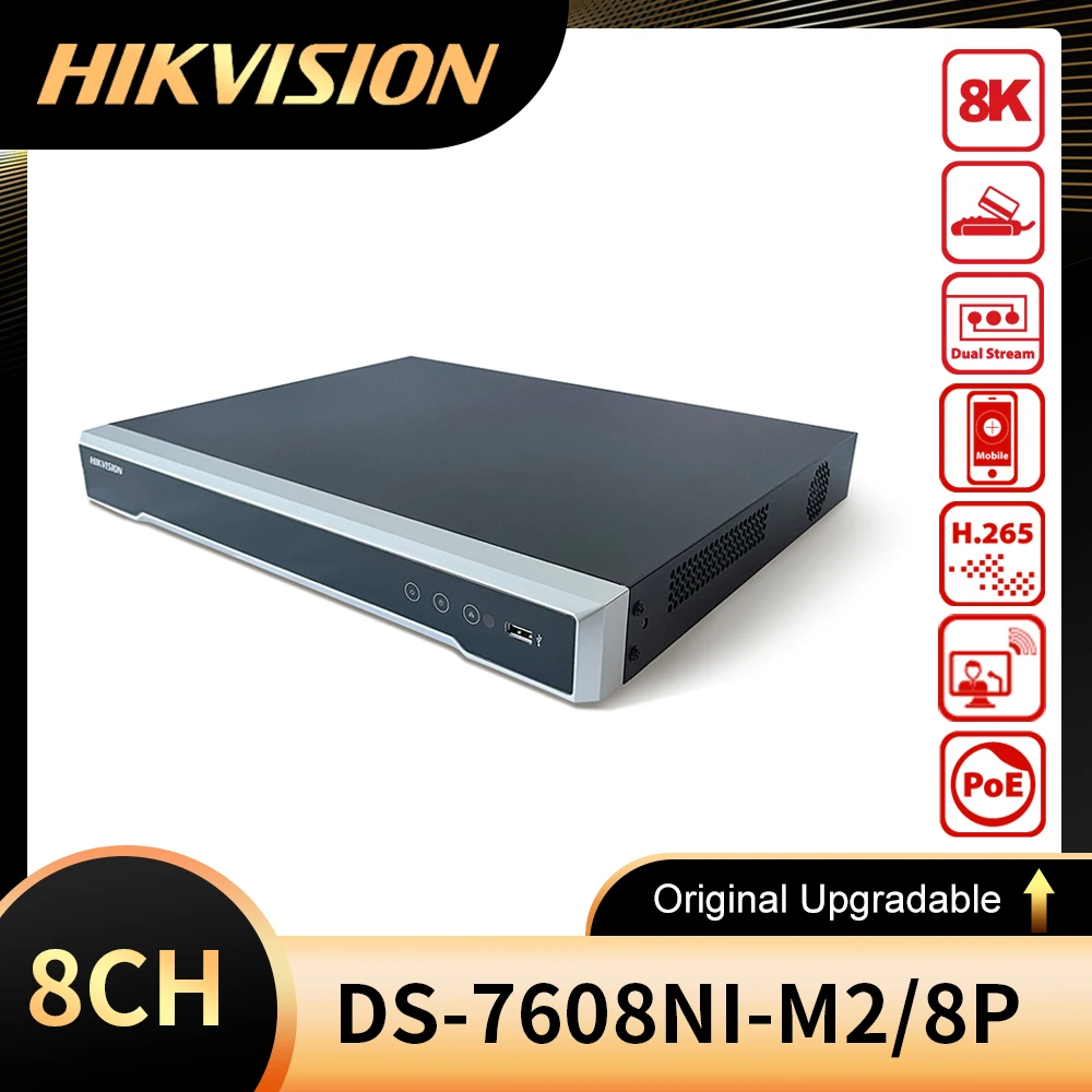 

Original Hikvision DS-7608NI-M2/8P 8/16 Channel with POE Ports 8K H.265 NVR DS-7616NI-M2/16P Network Video Recorder