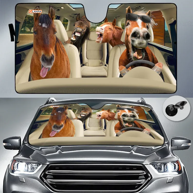 Funny Family Horse Car Sunshade, Horse Sunshade, Horse Lover, Horse Car Decoration, Car Sun Protector, Horse Decoration PHT29220
Funny Family Horse Car Sunshade, Horse Sunshade, Horse Lover, Horse Car Decoration, Car Sun Protector, Horse Decoration PHT29220
