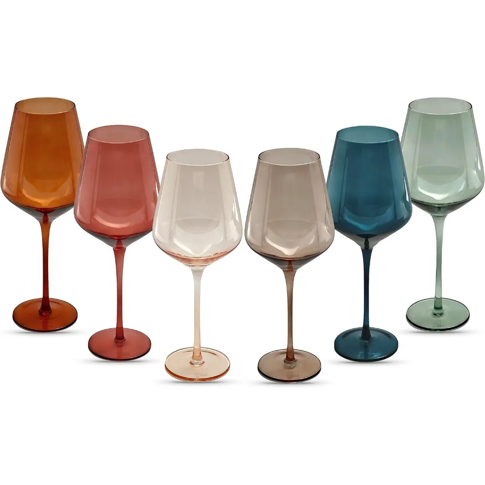 16.5oz (Set of 6) Stemmed Multi-Color Glass - Great for All Wine Types and Occasions - Luxury Colored Wine Glasses Durable Cups
16.5oz (Set of 6) Stemmed Multi-Color Glass - Great for All Wine Types and Occasions - Luxury Colored Wine Glasses Durable Cups