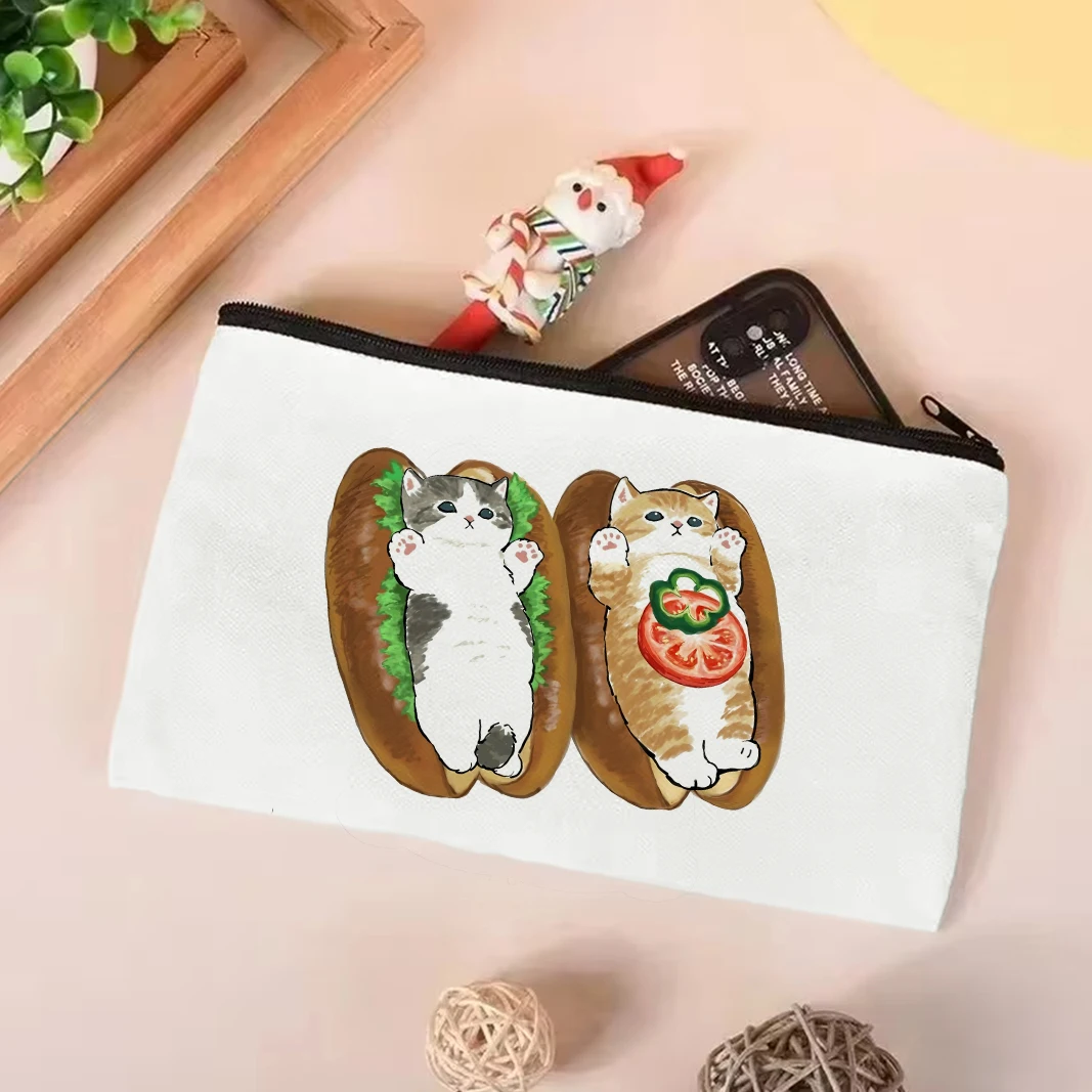 Cute Cats and Food Canvas Tote Bag - Adorable Creativity-Inspired Shoulder Bag 22 Sda30bb57f0584c69a395db9288f4b4f4n