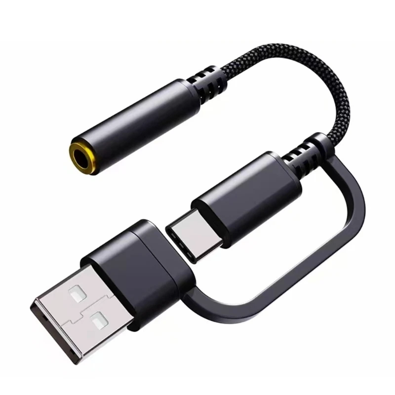 

Музыкальный кабель 2 в 1 USB Type C-AUX 3,5 мм, кабель для быстрой зарядки, Aux-кабель типа C-3,5 мм для наушников, компьютера,