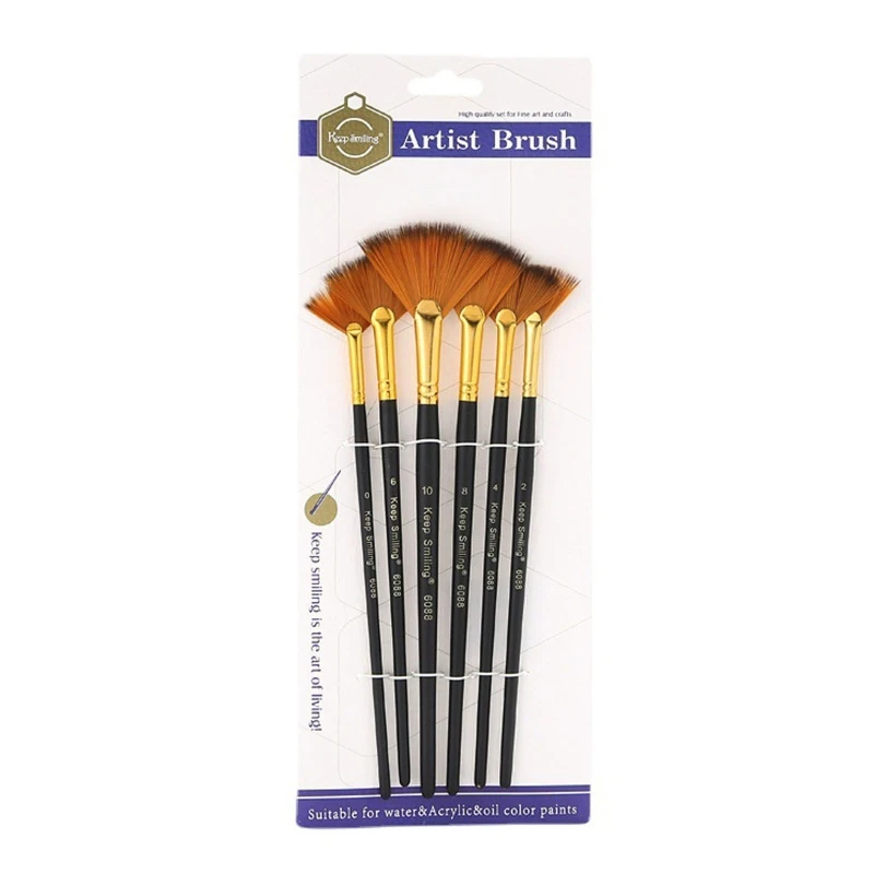 Dropship Fan Artist Paint Brushes Anti-Shedding for Rock Painting Kid Adults Gift 6
Dropship Fan Artist Paint Brushes Anti-Shedding for Rock Painting Kid Adults Gift 6