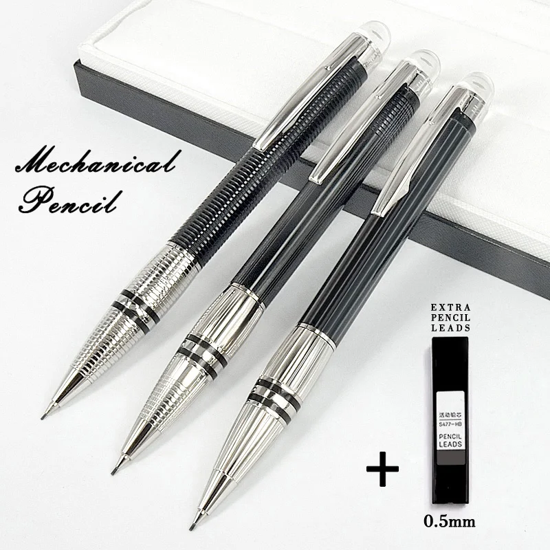 

MSS Crystal Head Silver&Black Luxury MB Mechanical Pencil Office Classic S.Walker Stationery With Serial Number And Refill