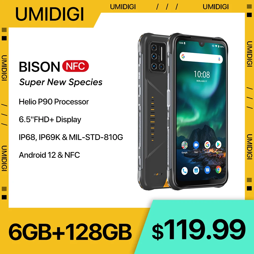 

[In Stock] UMIDIGI Bison 2 Rugged Phone, Android 12 Smartphone, 128GB 256GB Helio P90, 48MP Camera, 6.5" FHD+ 6150mAh Cellphone