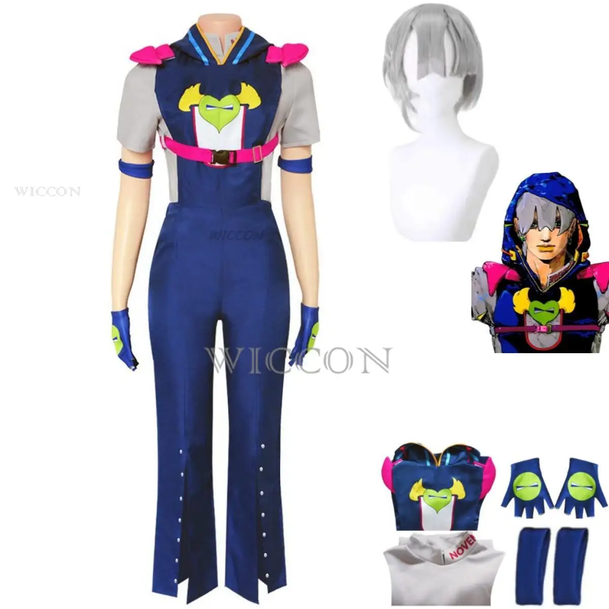 Anime JoJo's Bizarre Adventure 9 The JOJO Lands Jodio Joestar Cosplay Costume Josef Wig Jumpsuits Rompers Man Woman Party Suit
Anime JoJo's Bizarre Adventure 9 The JOJO Lands Jodio Joestar Cosplay Costume Josef Wig Jumpsuits Rompers Man Woman Party Suit