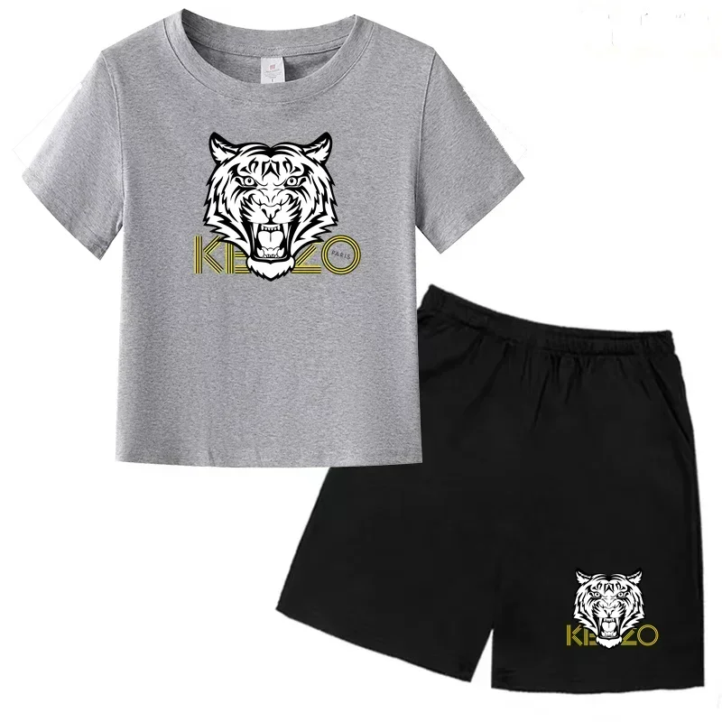 أطفال تي شيرت بنين بنات الصغار 3-12Y موضة لطيف النمر طباعة ماركة الملابس قصيرة الأكمام + السراويل 2P مجموعة الرياضة الترفيه في الهواء الطلق أطفال تي شيرت بنين بنات الصغار 3-12Y موضة لطيف النمر طباعة ماركة الملابس قصيرة الأكمام + السراويل 2P مجموعة الرياضة الترفيه في الهواء الطلق