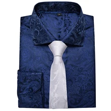 Men's Long Sleeve Dress Shirt with Tie 4pcs Set Silk Luxury Navy Blue Business Turn-Down Button Shirt Man Clothes Casual Tops
Men's Long Sleeve Dress Shirt with Tie 4pcs Set Silk Luxury Navy Blue Business Turn-Down Button Shirt Man Clothes Casual Tops