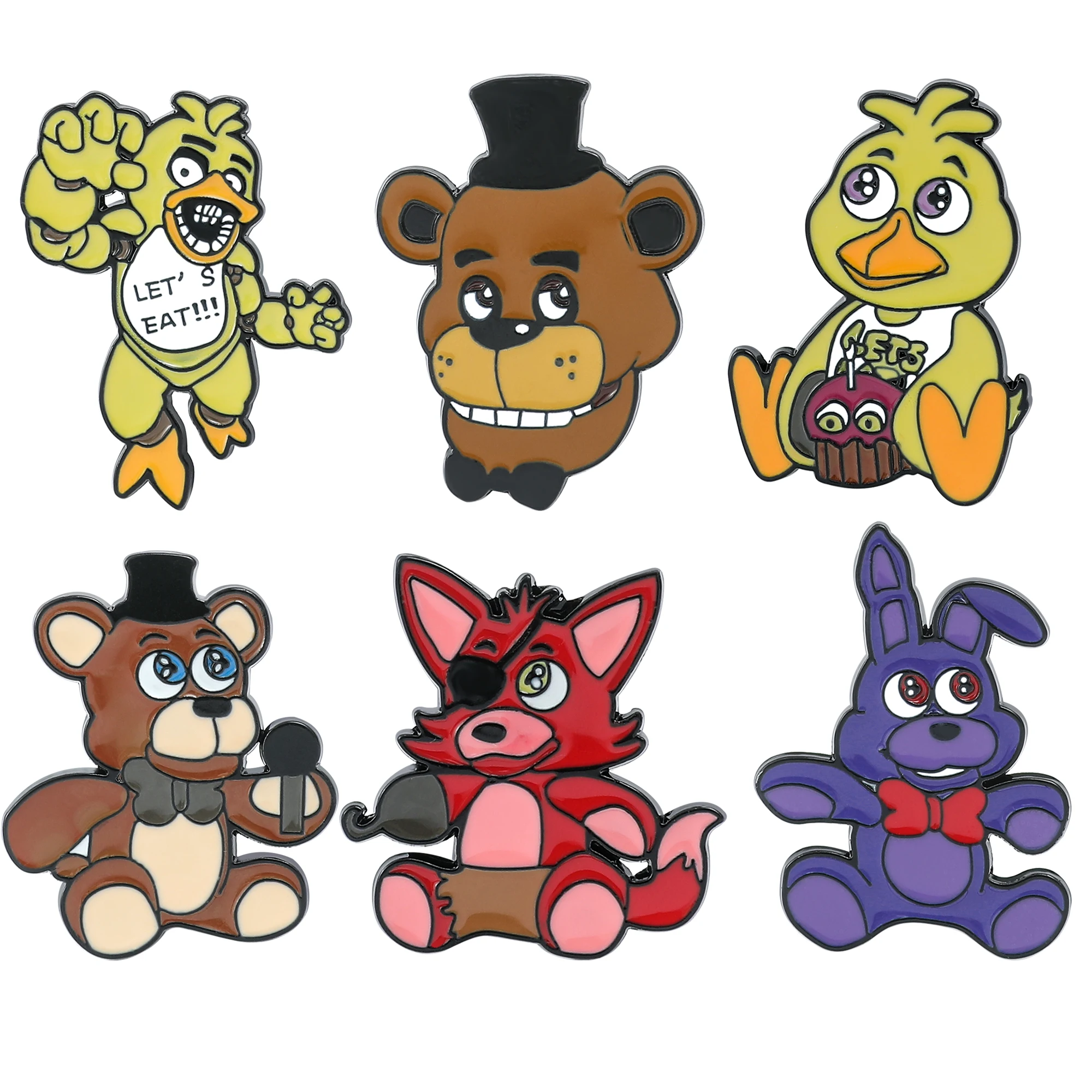 

Horror Game Five Nights at Freddy's Series Enamel Pins Gothic FNAF Bear Fox Brooches Badges Gifts for Fans Collection
