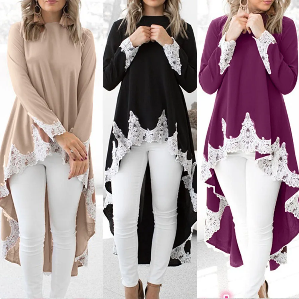 High Low Long Lace Splice Dress Women Solid Ruffles Irregular Swing Dresses Women Casual Maxi Dress
High Low Long Lace Splice Dress Women Solid Ruffles Irregular Swing Dresses Women Casual Maxi Dress