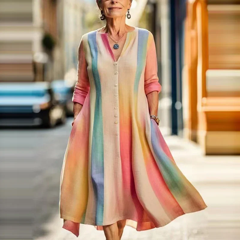 Autumn Leisure Female 3/4 Sleeve A-Line Dress Women Loose Fashion Printing Casual Dress Vintage Summer Sexy V-Neck Long Dresses
Autumn Leisure Female 3/4 Sleeve A-Line Dress Women Loose Fashion Printing Casual Dress Vintage Summer Sexy V-Neck Long Dresses