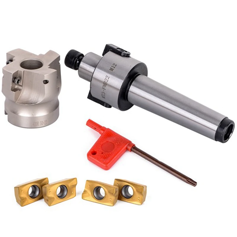 MT3 FMB22 Tool Holder 400R 50Mm End Face CNC Milling Cutter 4 APMT1604 Carbide Insert Set
MT3 FMB22 Tool Holder 400R 50Mm End Face CNC Milling Cutter 4 APMT1604 Carbide Insert Set