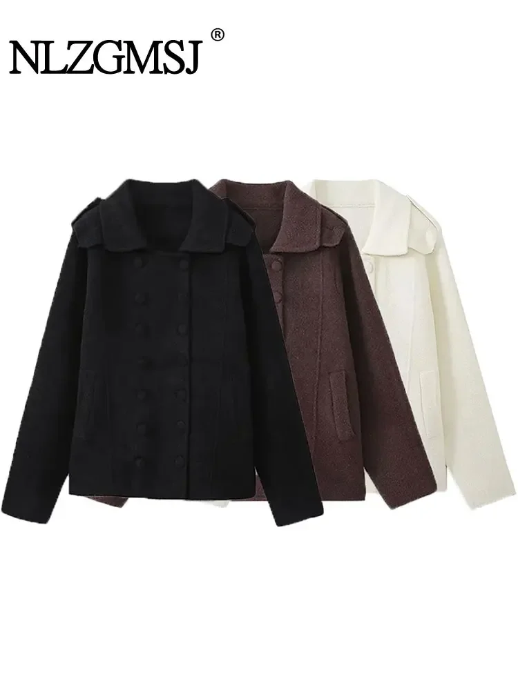 Nlzgmsj TRAF 2024 Warm Jacket Women Winter Retro Double-Breasted Loose Solid Color Coat Women Streetwear
Nlzgmsj TRAF 2024 Warm Jacket Women Winter Retro Double-Breasted Loose Solid Color Coat Women Streetwear