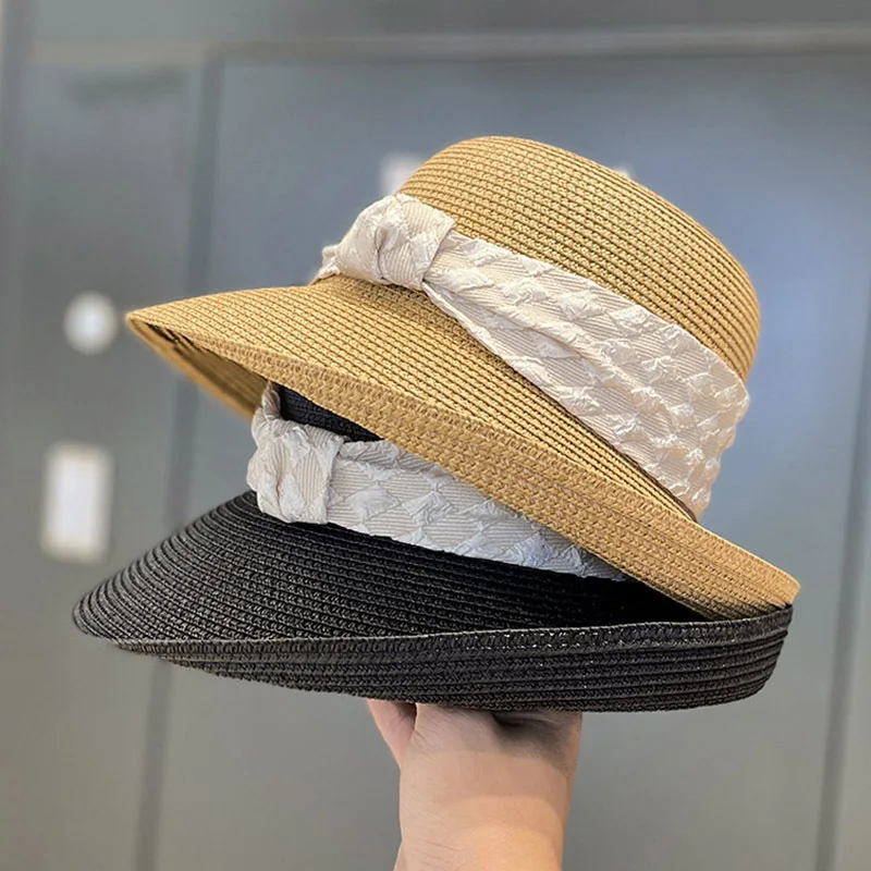 2023 New Summer Sun Hats For Women Solid Plain Elegant Fashion Bow Wide Brim Straw Hat Female Round Top Panama Floppy Beach Hat
2023 New Summer Sun Hats For Women Solid Plain Elegant Fashion Bow Wide Brim Straw Hat Female Round Top Panama Floppy Beach Hat