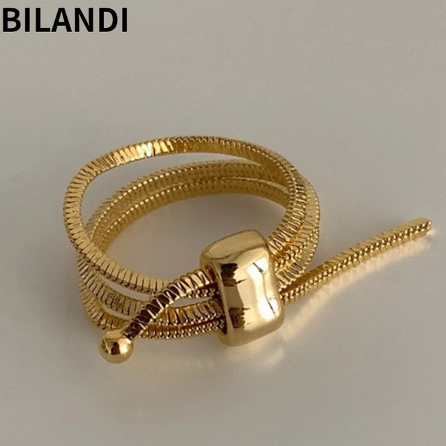 Bilandi-Bagues en métal multicouches pour femmes, bijoux modernes, tendance féminine, cadeau de fête cool, nouveau style populaire, 2023 1