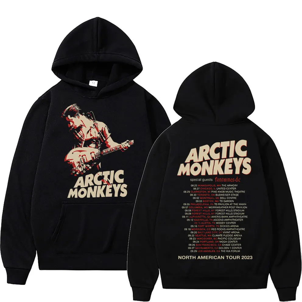 

British Rock Bands Arctic Monkeys North American Tour 2023 Graphic Hoodie Male Vintage Gothic Sweatshirt Men's Hip Hop Hoodies