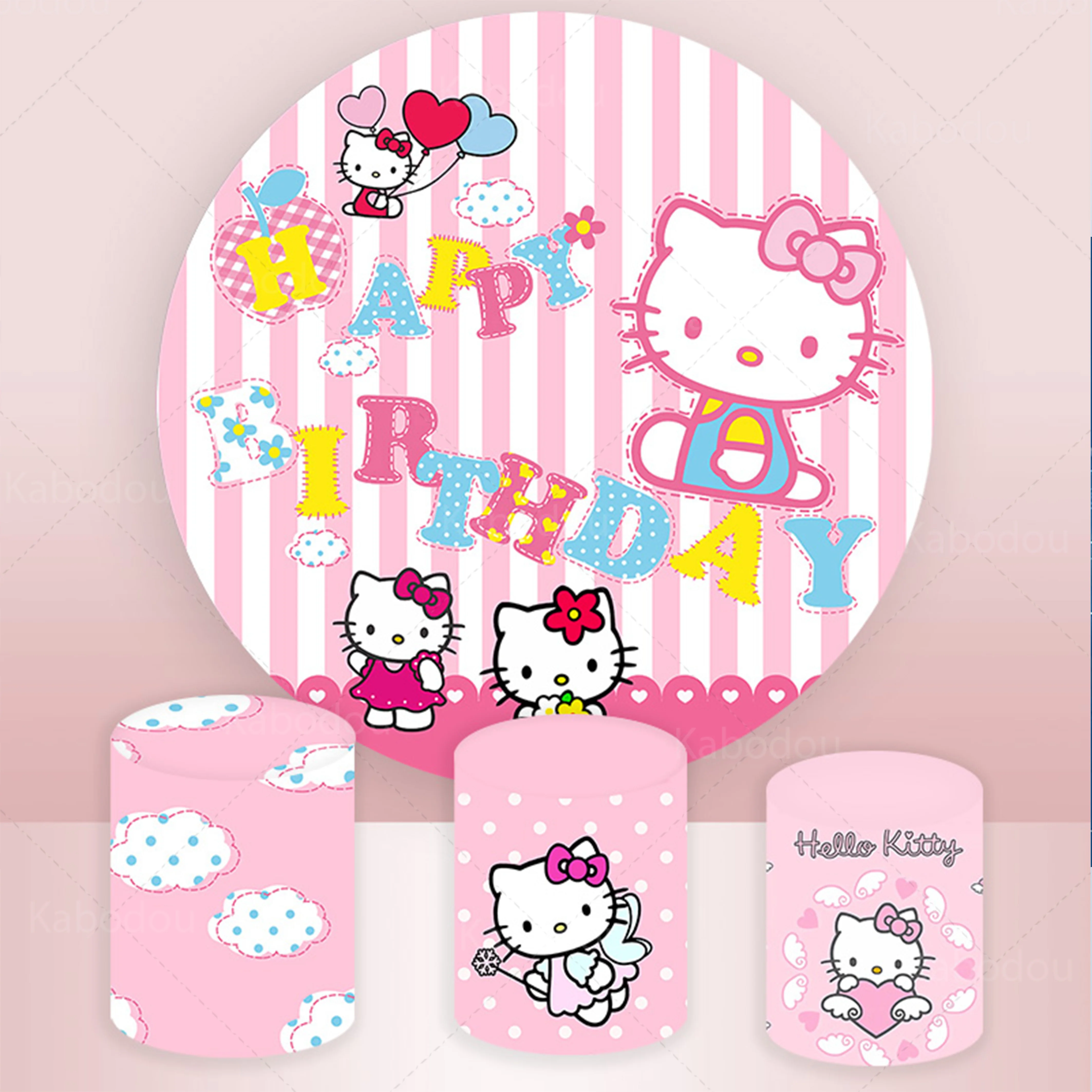 The Hello Kitty Round Backdrop Girls Birthday Party Cartoon Cat Decoration Pink Photography Background Cylinder Cover Props
The Hello Kitty Round Backdrop Girls Birthday Party Cartoon Cat Decoration Pink Photography Background Cylinder Cover Props