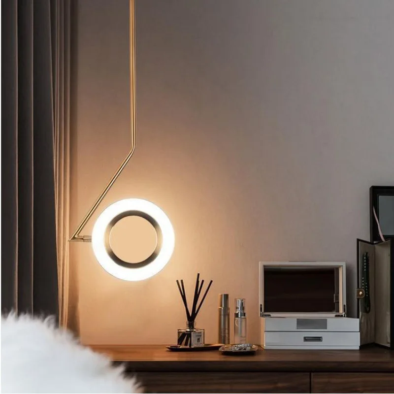 

Chandeliers Ring Moon Pendant Light Ceiling Nordic Modern Hanging Lamp for Room Decoration LED Lighting Fixtures Home Luminarias