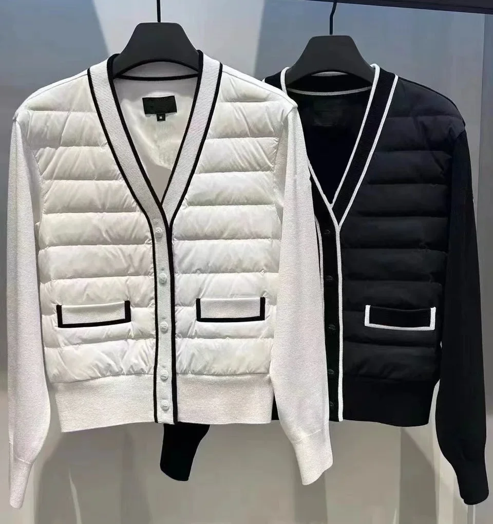 2024 Autumn Winter New Golf Coat Women's Solid Color Knitted Spliced Warm Duck Down Down Cardigan
2024 Autumn Winter New Golf Coat Women's Solid Color Knitted Spliced Warm Duck Down Down Cardigan