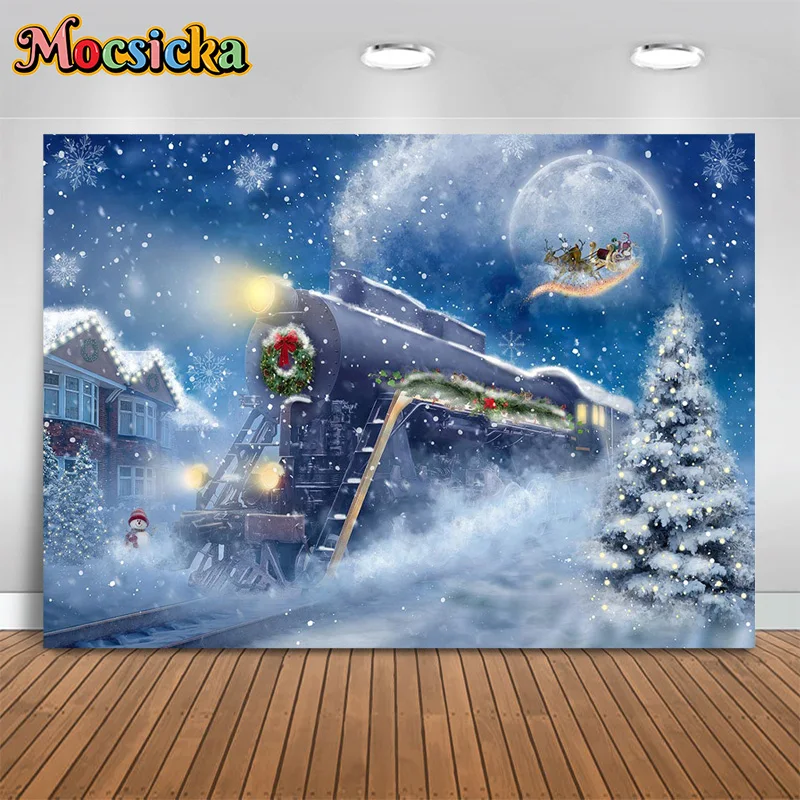 Mocsicka Xmas Photography Background Train Snow Santa Backdrop New Year's Birthday Party Kids Artistic Photo Banner Studio
Mocsicka Xmas Photography Background Train Snow Santa Backdrop New Year's Birthday Party Kids Artistic Photo Banner Studio