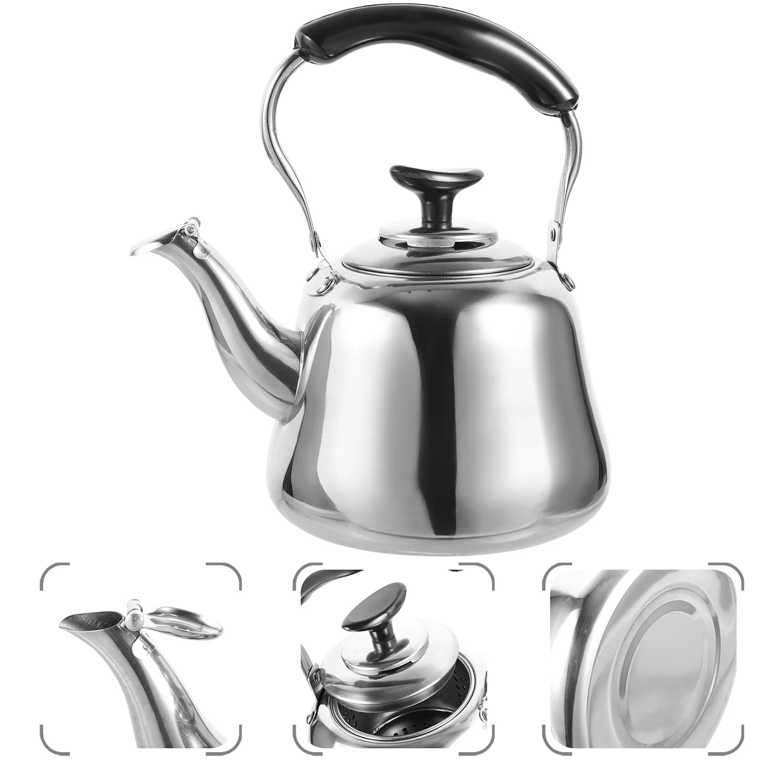 1/1.5L Stainless Steel Whistle Teakettle Large Capacity Boil Water Kettle With Filter Screen For Induction Cookers Gas Stoves
1/1.5L Stainless Steel Whistle Teakettle Large Capacity Boil Water Kettle With Filter Screen For Induction Cookers Gas Stoves