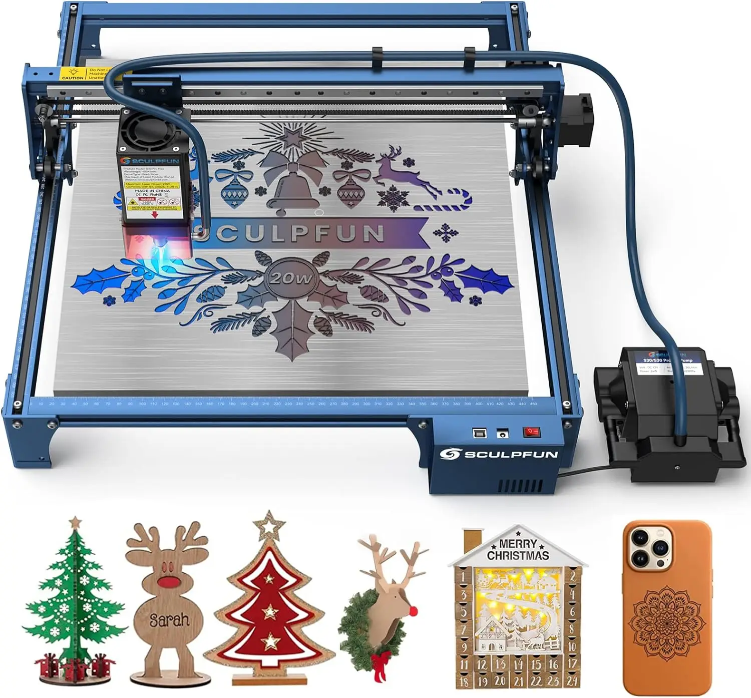 Лазерный гравер SCULPFUN S30 PRO MAX /S30 PRO/S30 с автоматической воздушной системой, 20 Вт, гравировальный станок 410x400 мм, область гравировки
Лазерный гравер SCULPFUN S30 PRO MAX /S30 PRO/S30 с автоматической воздушной системой, 20 Вт, гравировальный станок 410x400 мм, область гравировки