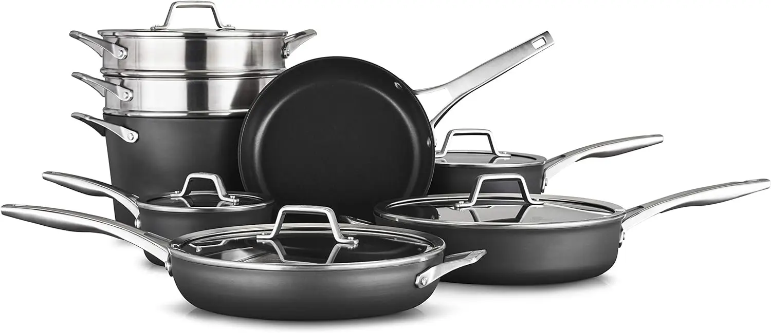 Calphalon 13-Piece Pots and Pans Set, Nonstick Kitchen Cookware with Stay-Cool Handles and Steamer Insert, Dishwasher and Metal
Calphalon 13-Piece Pots and Pans Set, Nonstick Kitchen Cookware with Stay-Cool Handles and Steamer Insert, Dishwasher and Metal