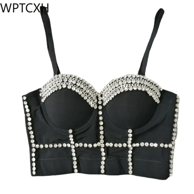Luxury Women's Sexy Bars Outside Wear Lingerie Bright Beading Exposed Umbilical Vest Hipsters Nightclub Tops Streetwear Hot
Luxury Women's Sexy Bars Outside Wear Lingerie Bright Beading Exposed Umbilical Vest Hipsters Nightclub Tops Streetwear Hot