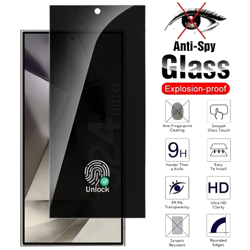 Privacy Tempered Glass For Samsung Galaxy S24 Ultra S24 Plus Anti Spy Screen Protector S24+ S23 Ultra Fingerprint Unlock Glass
Privacy Tempered Glass For Samsung Galaxy S24 Ultra S24 Plus Anti Spy Screen Protector S24+ S23 Ultra Fingerprint Unlock Glass