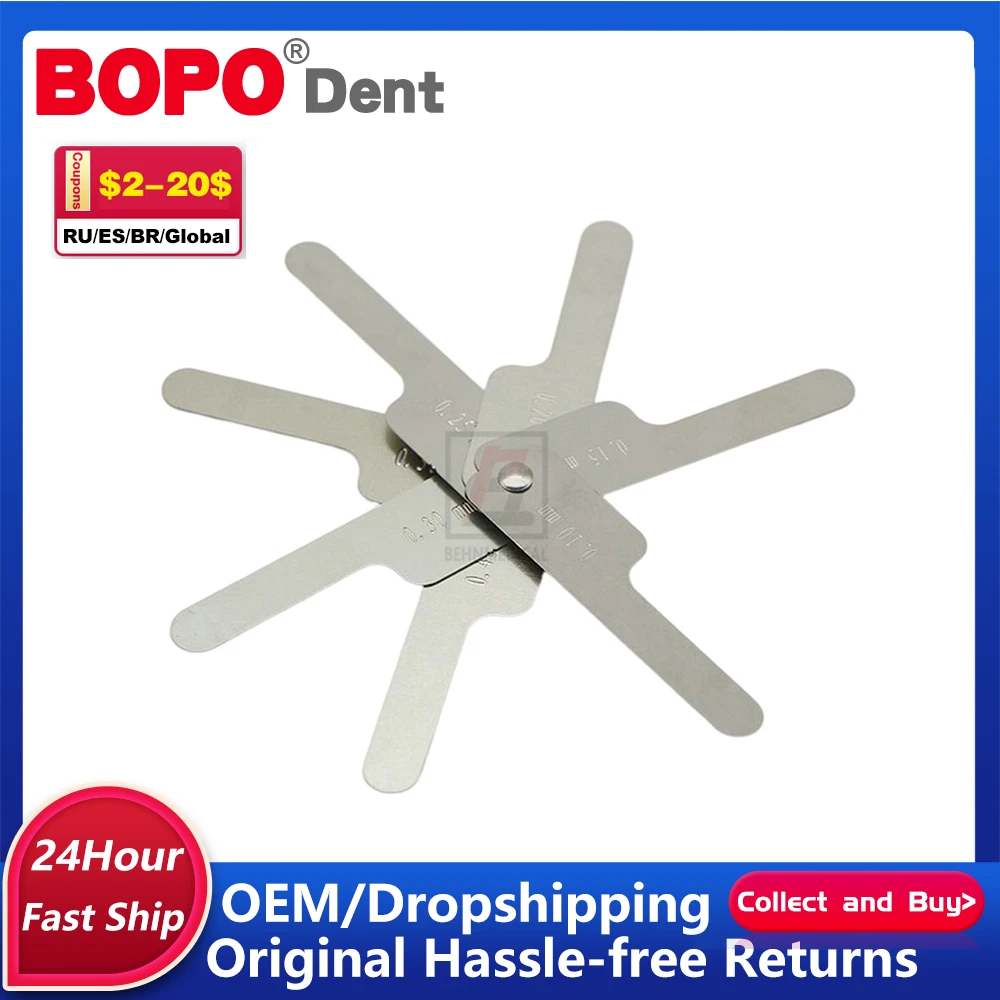 Dental 7Pcs/Set Oral Interproximal Reduction Gauge Ruler Orthodontic Treatment Tools 0.1-0.5 MM IPR Tooth Gap Measuring Ruler
Dental 7Pcs/Set Oral Interproximal Reduction Gauge Ruler Orthodontic Treatment Tools 0.1-0.5 MM IPR Tooth Gap Measuring Ruler