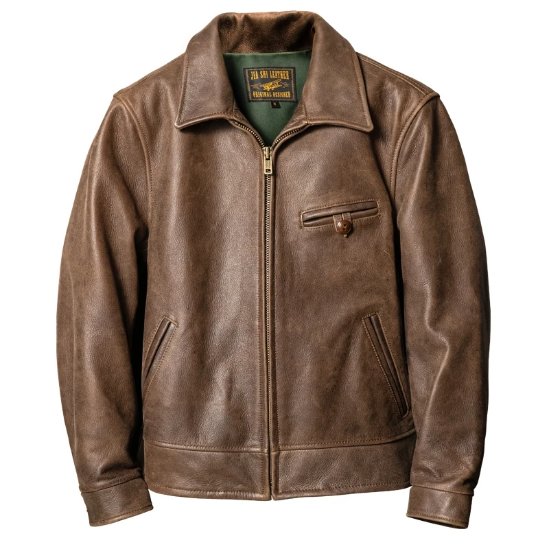Brown Autumn Leather Jacket Men Retro Casual Style Plus Size 4XL Natural Cowhide Slim Fit Short 1940 Genuine Leather Coat
Brown Autumn Leather Jacket Men Retro Casual Style Plus Size 4XL Natural Cowhide Slim Fit Short 1940 Genuine Leather Coat