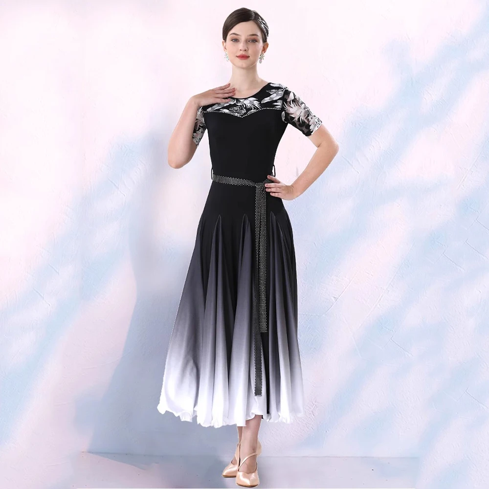 

New Elegant Ballroom Dance Practice Dress National Standard Women Performance Modern Tango Costumes Big Swing Waltz Wear Clothes