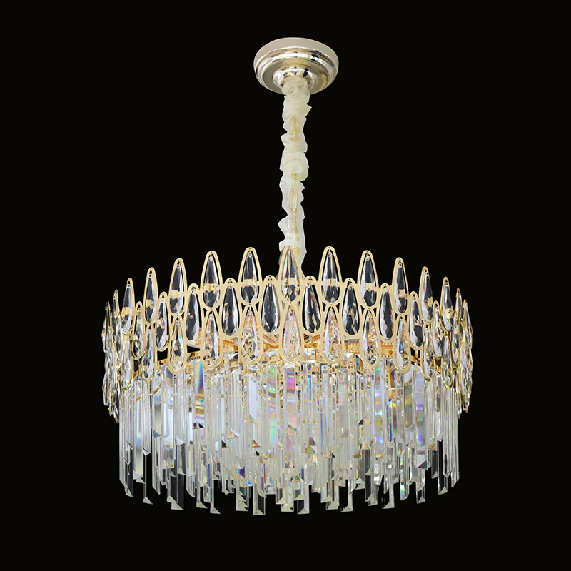 

Led Post Modern Clear Crystal Luxury Chandelier Golden Hanging Light Lampen For Living Room Dinning Room Suspension Luminaire