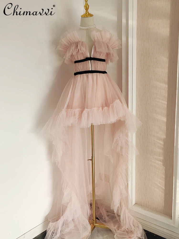 French Style Fashion Ladies Ruffles Dress Spring Summer Sweet Cute Sexy Hot Girl Stitching High Waist Sleeveless Slim Fit Dress
French Style Fashion Ladies Ruffles Dress Spring Summer Sweet Cute Sexy Hot Girl Stitching High Waist Sleeveless Slim Fit Dress