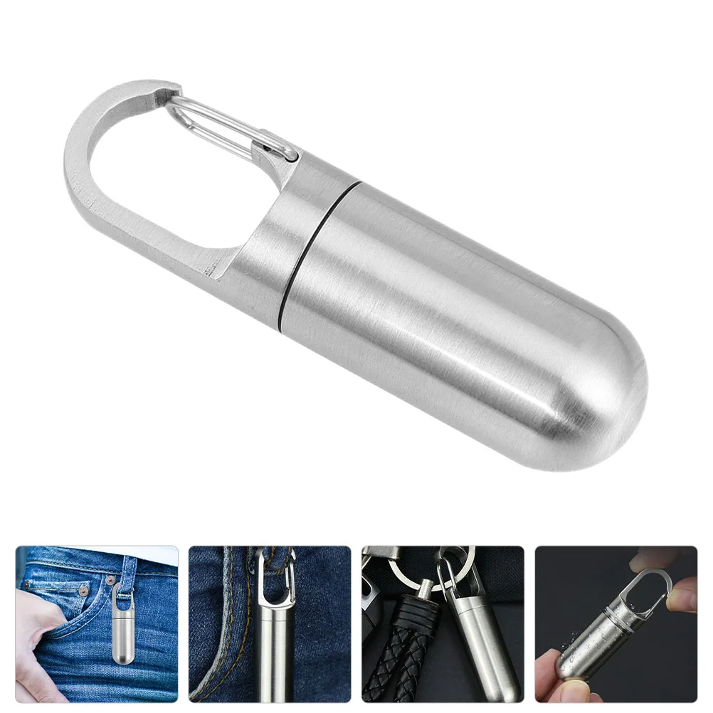 Stainless Steel Pill Case Metal Small Medicine Box Sealed Jar Keychain Pendant Pill Organizer
Stainless Steel Pill Case Metal Small Medicine Box Sealed Jar Keychain Pendant Pill Organizer