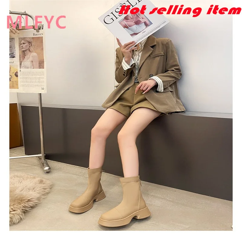 Fashionable mid length boots for autumn and winter, new comfortable and versatile round head slimming boots for the small group
Fashionable mid length boots for autumn and winter, new comfortable and versatile round head slimming boots for the small group