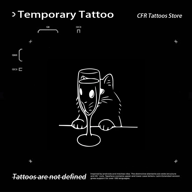 Fake Tattoos Cat and Wine Glass Herbal Juice Tattoo Sticker Temporary Sexy Hotwife Arm Waterproof Face Painting Charm Tatto Art
Fake Tattoos Cat and Wine Glass Herbal Juice Tattoo Sticker Temporary Sexy Hotwife Arm Waterproof Face Painting Charm Tatto Art