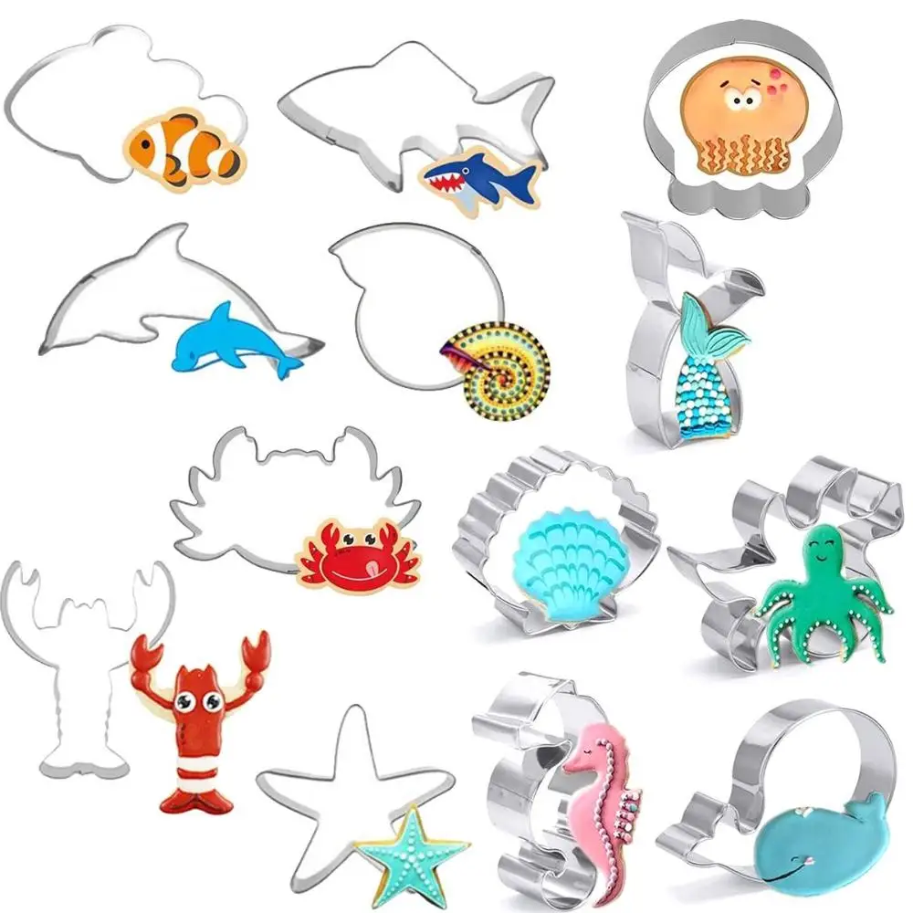 

Dough Under the Sea Fondant Kitchen DIY Biscuit Mold Cookie Cutter Baking Tools Ocean Creatures