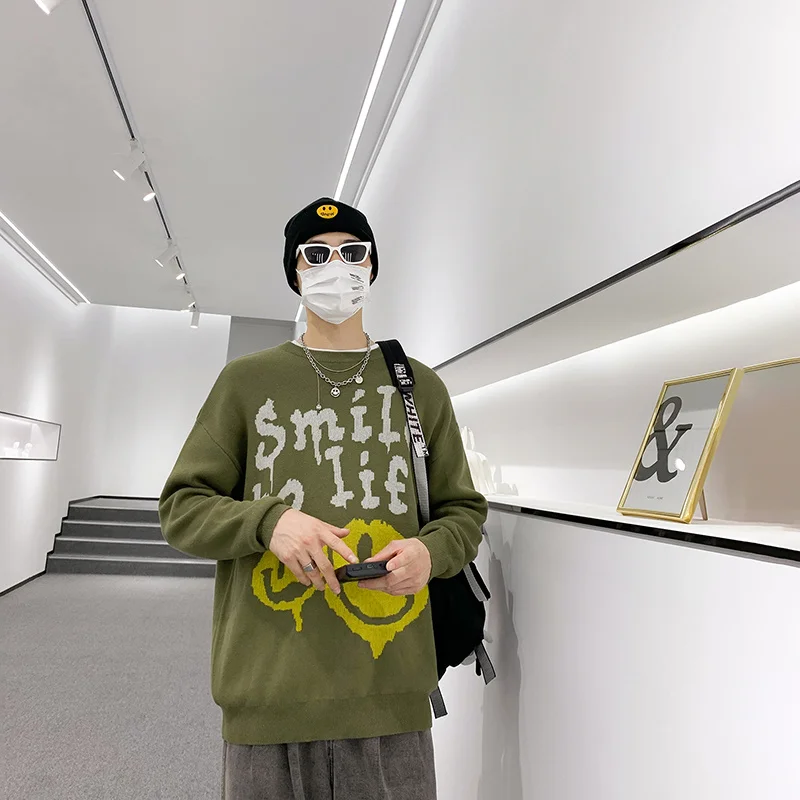 Men Winter Smile Face Knitted Sweater Pullover Mens O-Neck Korean Fashions Hip Hop Sweaters Women Casual Harajuku Clothes
Men Winter Smile Face Knitted Sweater Pullover Mens O-Neck Korean Fashions Hip Hop Sweaters Women Casual Harajuku Clothes