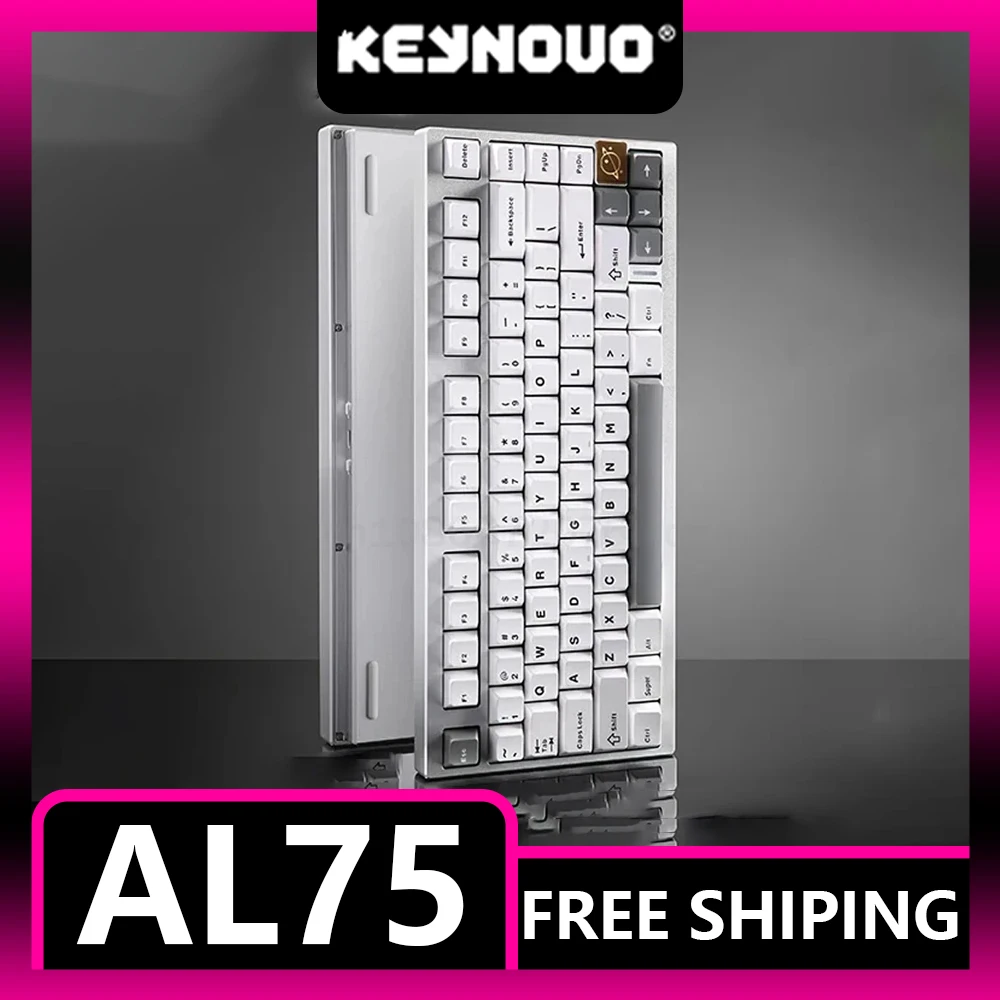 Клавиатура Keynouo AL75 алюминиевая беспроводная, 3 режима, 2,4 ГГц, Bluetooth
Клавиатура Keynouo AL75 алюминиевая беспроводная, 3 режима, 2,4 ГГц, Bluetooth